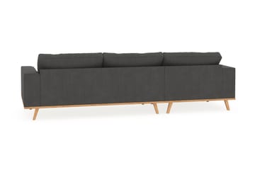 Copenhagen 4-seters Venstrevendt L-formet Divansofa i Manchester - Mørk grå - Møbler - Sofaer - Sofaer med sjeselong - 4 seters sofa med divan