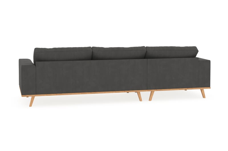 Copenhagen 4-seters Venstrevendt L-formet Divansofa i Manchester - Mørk grå - Møbler - Sofaer - Sofaer med sjeselong - 4 seters sofa med divan