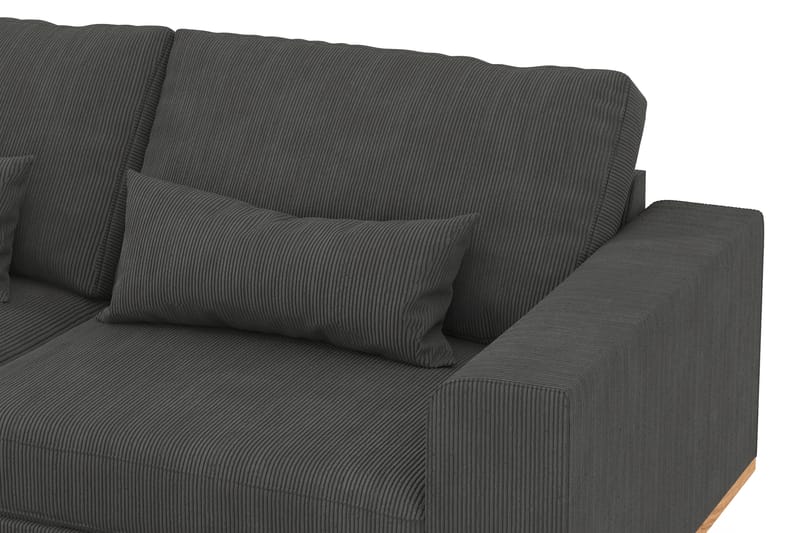 Copenhagen 4-seters Venstrevendt L-formet Divansofa i Manchester - Mørk grå - Møbler - Sofaer - Sofaer med sjeselong - 4 seters sofa med divan