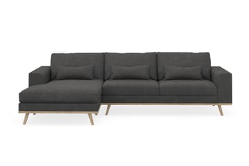 Copenhagen 4-seters Venstrevendt L-formet Divansofa i Manchester - Mørk grå - Møbler - Sofaer - Sofaer med sjeselong - 4 seters sofa med divan