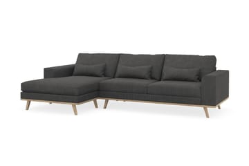 Copenhagen 4-seters Venstrevendt L-formet Divansofa i Manchester - Mørk grå - Møbler - Sofaer - Sofaer med sjeselong - 4 seters sofa med divan