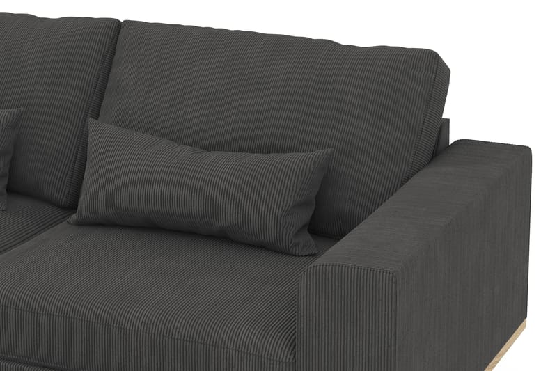 Copenhagen 4-seters Venstrevendt L-formet Divansofa i Manchester - Mørk grå - Møbler - Sofaer - Sofaer med sjeselong - 4 seters sofa med divan