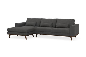 Copenhagen 4-seters Venstrevendt L-formet Divansofa i Manchester - Mørk grå - Møbler - Sofaer - Sofaer med sjeselong - 4 seters sofa med divan