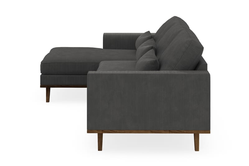 Copenhagen 4-seters Venstrevendt L-formet Divansofa i Manchester - Mørk grå - Møbler - Sofaer - Sofaer med sjeselong - 4 seters sofa med divan
