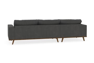 Copenhagen 4-seters Venstrevendt L-formet Divansofa i Manchester - Mørk grå - Møbler - Sofaer - Sofaer med sjeselong - 4 seters sofa med divan