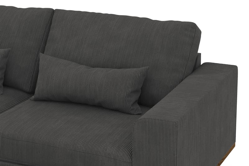 Copenhagen 4-seters Venstrevendt L-formet Divansofa i Manchester - Mørk grå - Møbler - Sofaer - Sofaer med sjeselong - 4 seters sofa med divan