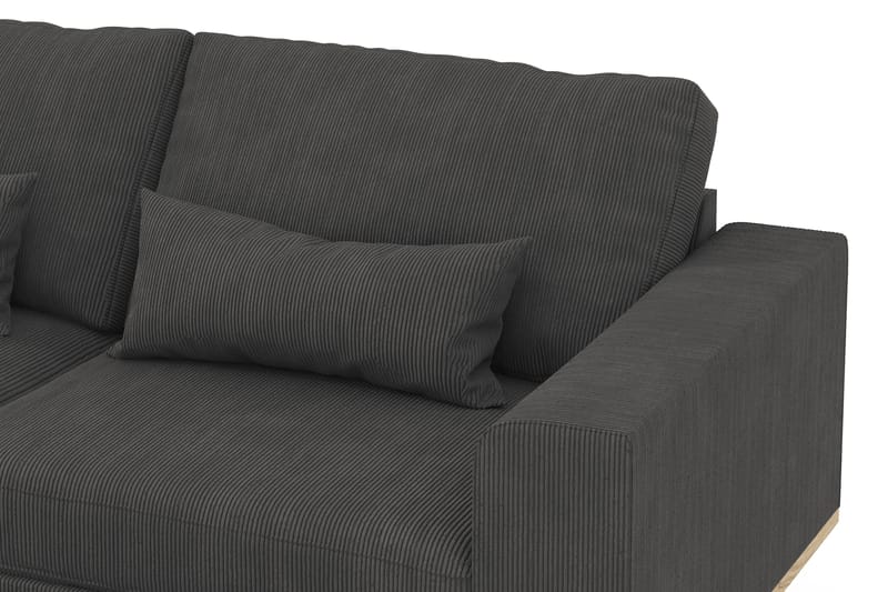 Copenhagen 4-seters Venstrevendt L-formet Divansofa i Manchester - Mørk grå - Møbler - Sofaer - Sofaer med sjeselong - 4 seters sofa med divan