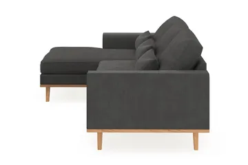 Copenhagen 4-seters Venstrevendt L-formet Divansofa i Manchester - Mørk grå - Møbler - Sofaer - Sofaer med sjeselong - 4 seters sofa med divan