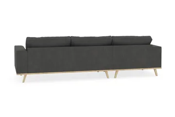 Copenhagen 4-seters Venstrevendt L-formet Divansofa i Manchester - Mørk grå - Møbler - Sofaer - Sofaer med sjeselong - 4 seters sofa med divan