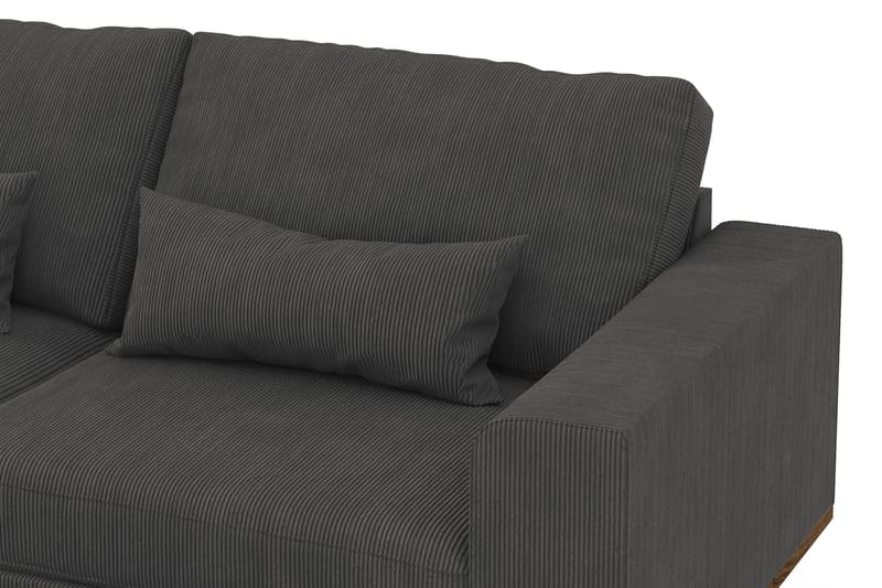 Copenhagen 4-seters Venstrevendt L-formet Divansofa i Manchester - Mørk grå - Møbler - Sofaer - Sofaer med sjeselong - 4 seters sofa med divan