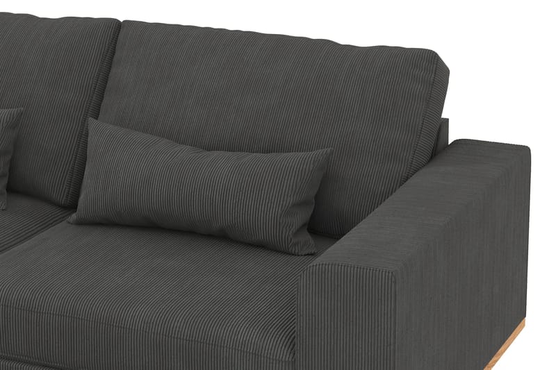 Copenhagen 4-seters Venstrevendt L-formet Divansofa i Manchester - Mørk grå - Møbler - Sofaer - Sofaer med sjeselong - 4 seters sofa med divan