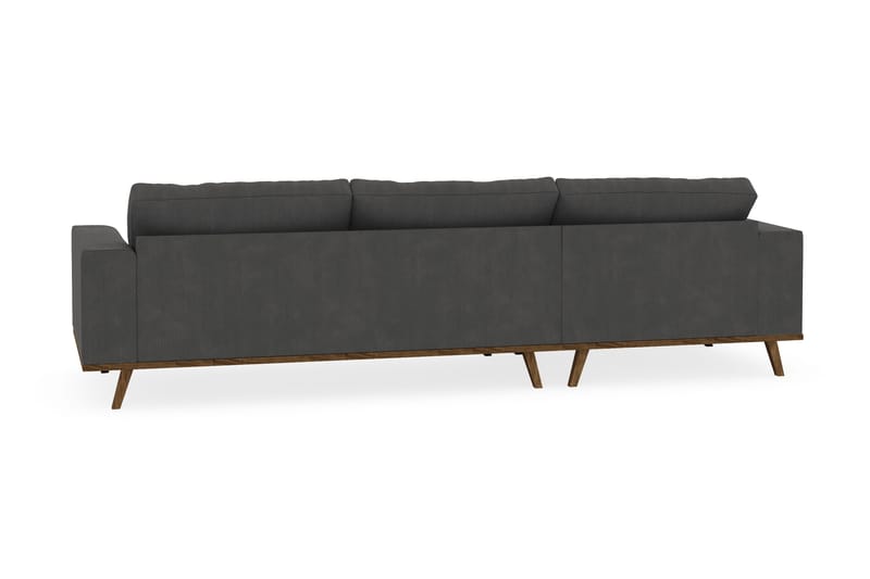 Copenhagen 4-seters Venstrevendt L-formet Divansofa i Manchester - Mørk grå - Møbler - Sofaer - Sofaer med sjeselong - 4 seters sofa med divan