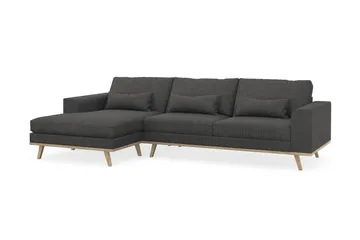 Copenhagen 4-seters Venstrevendt L-formet Divansofa i Manchester - Mørk grå - Møbler - Sofaer - Sofaer med sjeselong - 4 seters sofa med divan