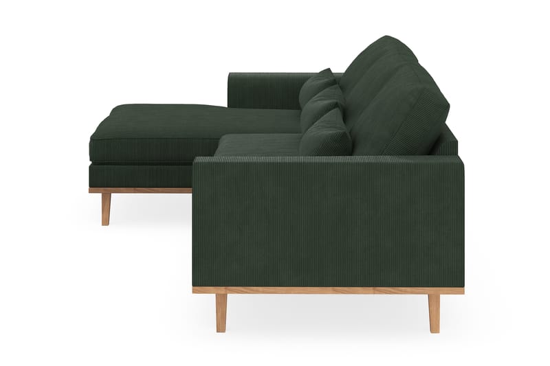 Copenhagen 4-seters Venstrevendt L-formet Divansofa i Manchester - Mørk grønn - Møbler - Sofaer - Sofaer med sjeselong - 4 seters sofa med divan