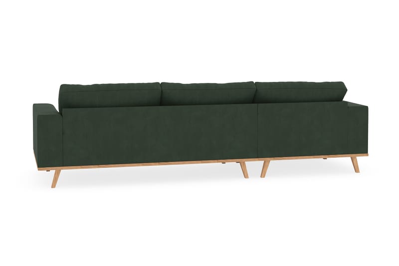 Copenhagen 4-seters Venstrevendt L-formet Divansofa i Manchester - Mørk grønn - Møbler - Sofaer - Sofaer med sjeselong - 4 seters sofa med divan