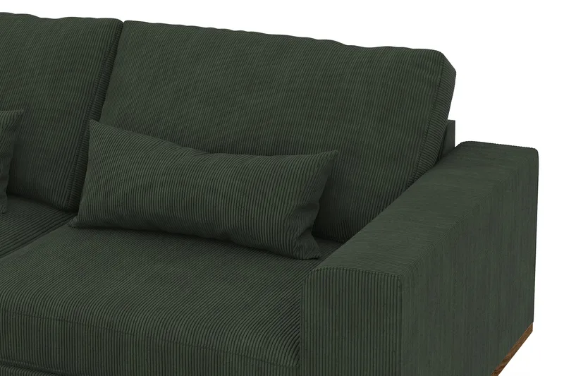 Copenhagen 4-seters Venstrevendt L-formet Divansofa i Manchester - Mørk grønn - Møbler - Sofaer - Sofaer med sjeselong - 4 seters sofa med divan