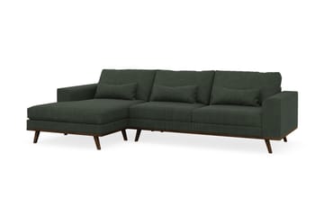 Copenhagen 4-seters Venstrevendt L-formet Divansofa i Manchester - Mørk grønn - Møbler - Sofaer - Sofaer med sjeselong - 4 seters sofa med divan