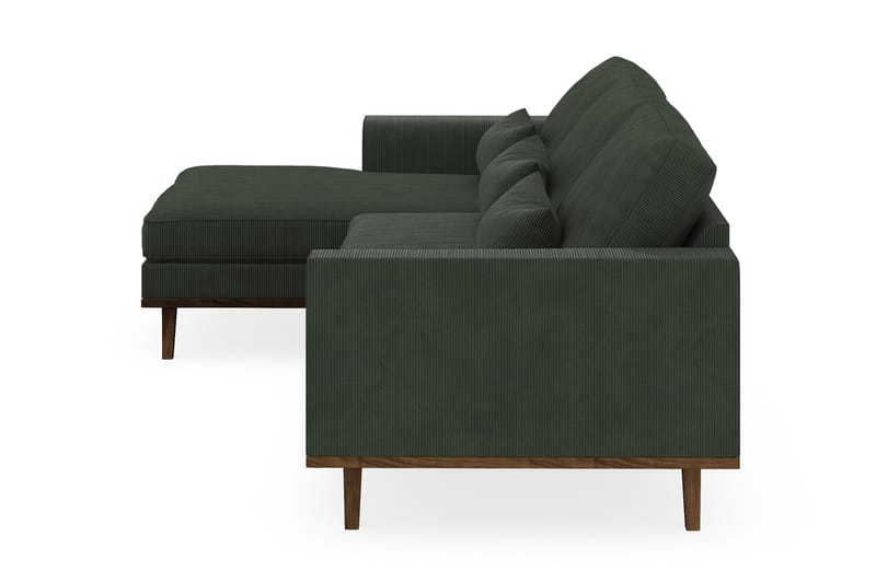 Copenhagen 4-seters Venstrevendt L-formet Divansofa i Manchester - Mørk grønn - Møbler - Sofaer - Sofaer med sjeselong - 4 seters sofa med divan