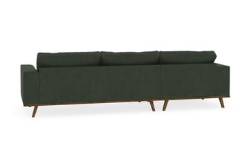 Copenhagen 4-seters Venstrevendt L-formet Divansofa i Manchester - Mørk grønn - Møbler - Sofaer - Sofaer med sjeselong - 4 seters sofa med divan