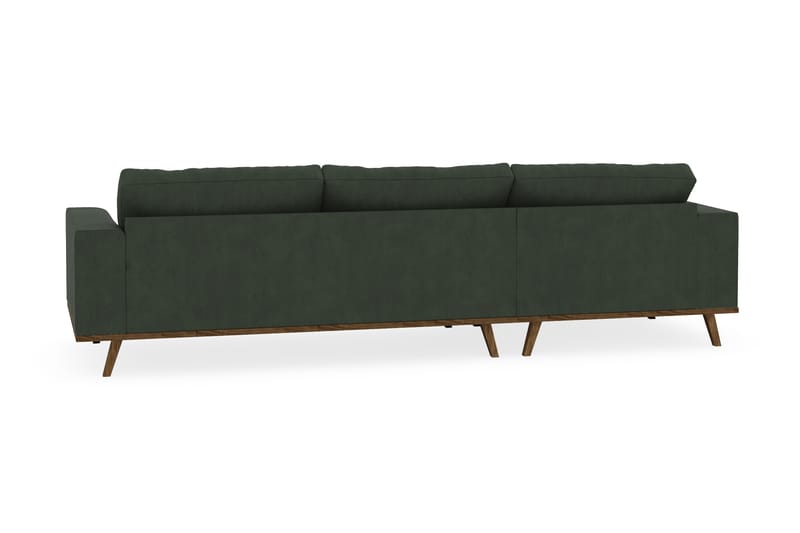 Copenhagen 4-seters Venstrevendt L-formet Divansofa i Manchester - Mørk grønn - Møbler - Sofaer - Sofaer med sjeselong - 4 seters sofa med divan