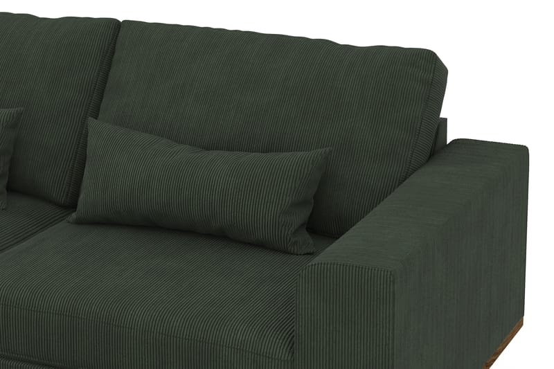 Copenhagen 4-seters Venstrevendt L-formet Divansofa i Manchester - Mørk grønn - Møbler - Sofaer - Sofaer med sjeselong - 4 seters sofa med divan