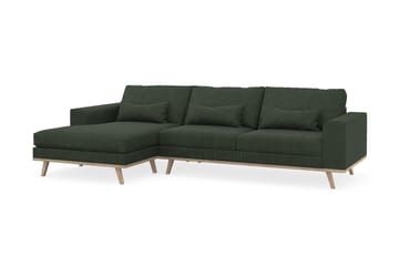 Copenhagen 4-seters Venstrevendt L-formet Divansofa i Manchester - Mørk grønn - Møbler - Sofaer - Sofaer med sjeselong - 4 seters sofa med divan