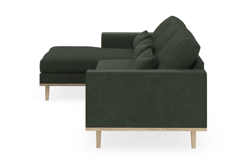 Copenhagen 4-seters Venstrevendt L-formet Divansofa i Manchester - Mørk grønn - Møbler - Sofaer - Sofaer med sjeselong - 4 seters sofa med divan