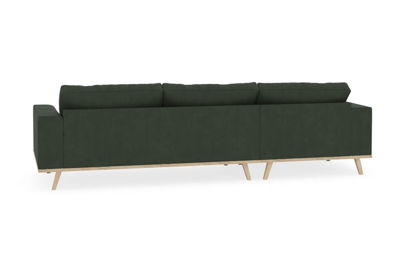 Copenhagen 4-seters Venstrevendt L-formet Divansofa i Manchester - Mørk grønn - Møbler - Sofaer - Sofaer med sjeselong - 4 seters sofa med divan