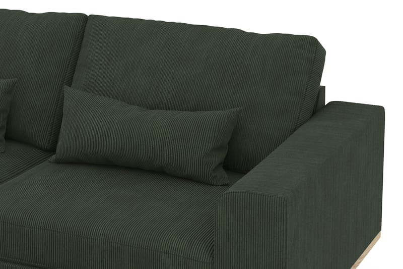 Copenhagen 4-seters Venstrevendt L-formet Divansofa i Manchester - Mørk grønn - Møbler - Sofaer - Sofaer med sjeselong - 4 seters sofa med divan