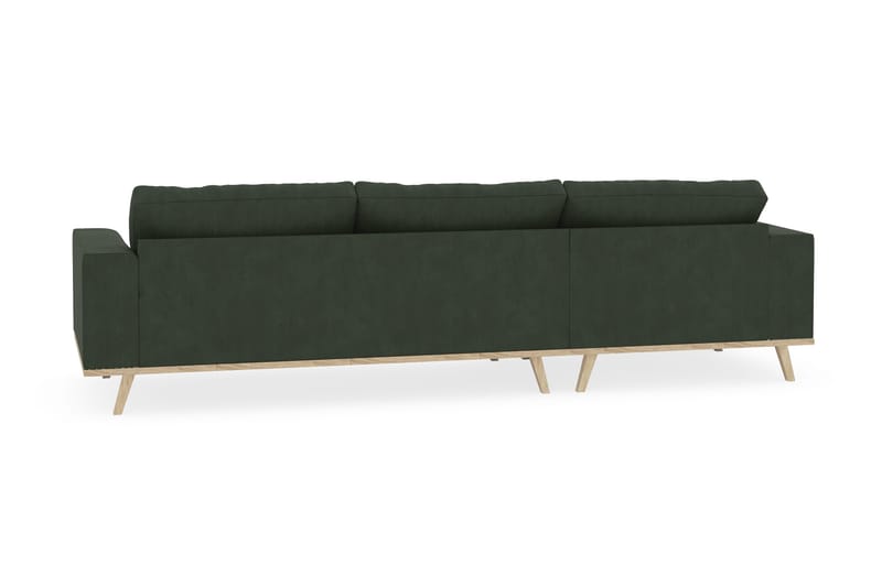 Copenhagen 4-seters Venstrevendt L-formet Divansofa i Manchester - Mørk grønn - Møbler - Sofaer - Sofaer med sjeselong - 4 seters sofa med divan