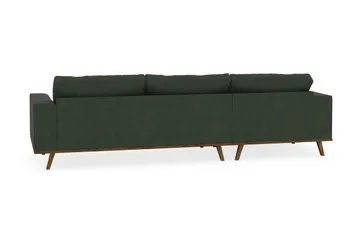 Copenhagen 4-seters Venstrevendt L-formet Divansofa i Manchester - Mørk grønn - Møbler - Sofaer - Sofaer med sjeselong - 4 seters sofa med divan