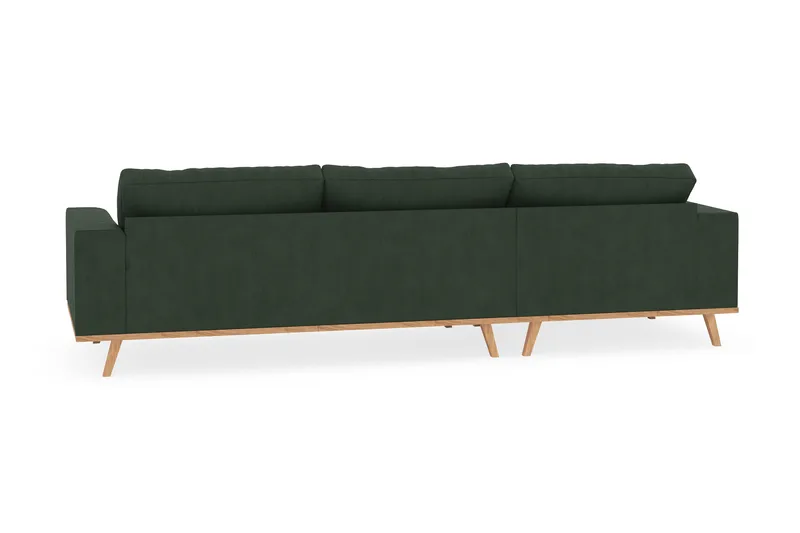 Copenhagen 4-seters Venstrevendt L-formet Divansofa i Manchester - Mørk grønn - Møbler - Sofaer - Sofaer med sjeselong - 4 seters sofa med divan
