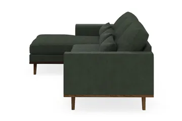 Copenhagen 4-seters Venstrevendt L-formet Divansofa i Manchester - Mørk grønn - Møbler - Sofaer - Sofaer med sjeselong - 4 seters sofa med divan