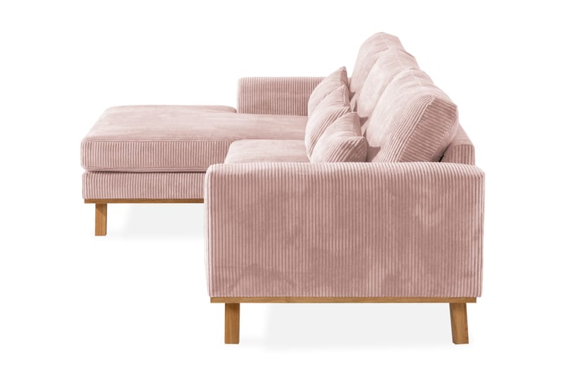 Copenhagen 4-seters Venstrevendt L-formet Divansofa i Manchester - Rosa - Møbler - Sofaer - Sofaer med sjeselong - 4 seters sofa med divan