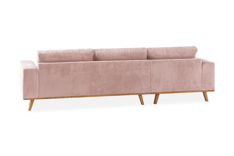 Copenhagen 4-seters Venstrevendt L-formet Divansofa i Manchester - Rosa - Møbler - Sofaer - Sofaer med sjeselong - 4 seters sofa med divan