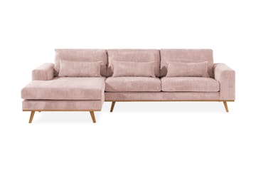 Copenhagen 4-seters Venstrevendt L-formet Divansofa i Manchester - Rosa - Møbler - Sofaer - Sofaer med sjeselong - 4 seters sofa med divan