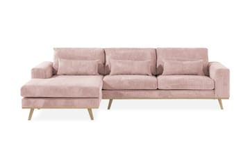 Copenhagen 4-seters Venstrevendt L-formet Divansofa i Manchester - Rosa - Møbler - Sofaer - Sofaer med sjeselong - 4 seters sofa med divan