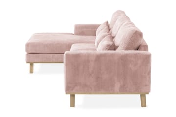 Copenhagen 4-seters Venstrevendt L-formet Divansofa i Manchester - Rosa - Møbler - Sofaer - Sofaer med sjeselong - 4 seters sofa med divan