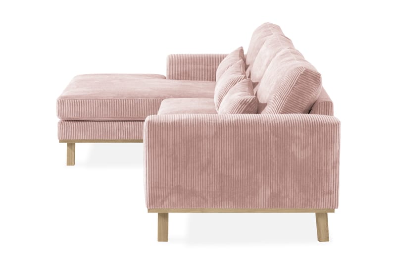 Copenhagen 4-seters Venstrevendt L-formet Divansofa i Manchester - Rosa - Møbler - Sofaer - Sofaer med sjeselong - 4 seters sofa med divan