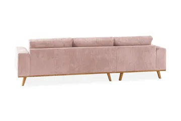 Copenhagen 4-seters Venstrevendt L-formet Divansofa i Manchester - Rosa - Møbler - Sofaer - Sofaer med sjeselong - 4 seters sofa med divan