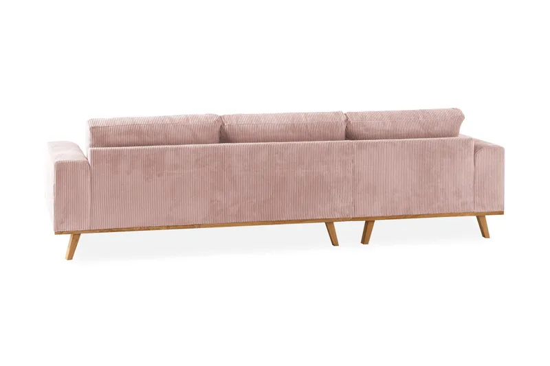 Copenhagen 4-seters Venstrevendt L-formet Divansofa i Manchester - Rosa - Møbler - Sofaer - Sofaer med sjeselong - 4 seters sofa med divan