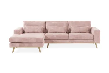 Copenhagen 4-seters Venstrevendt L-formet Divansofa i Manchester - Rosa - Møbler - Sofaer - Sofaer med sjeselong - 4 seters sofa med divan