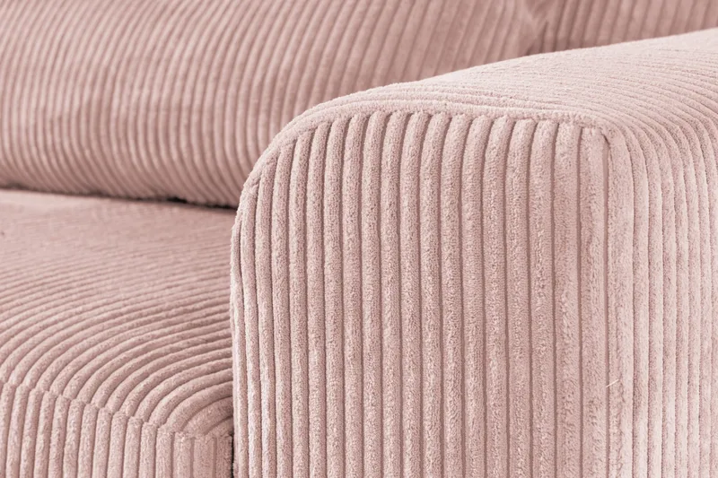 Copenhagen 4-seters Venstrevendt L-formet Divansofa i Manchester - Rosa - Møbler - Sofaer - Sofaer med sjeselong - 4 seters sofa med divan
