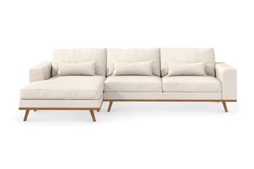 Copenhagen 4-seters Venstrevendt L-formet Divansofa i Stoff - Beige - Møbler - Sofaer - Sofaer med sjeselong - 4 seters sofa med divan