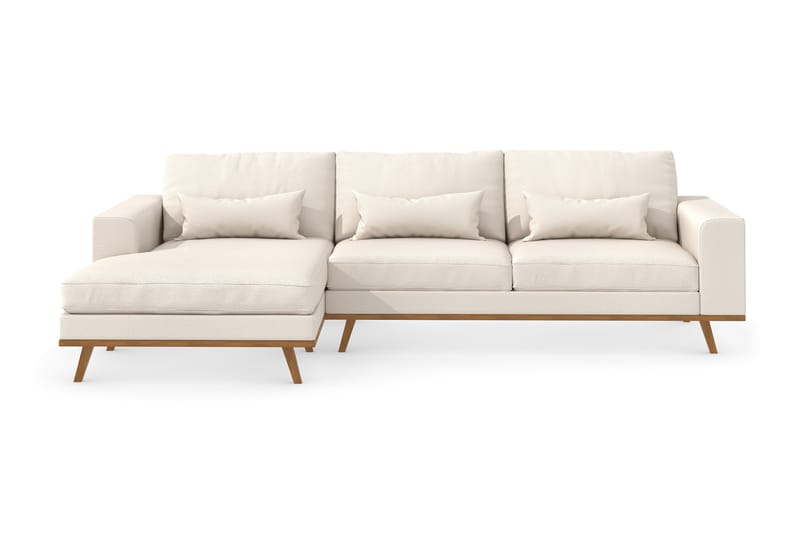 Copenhagen 4-seters Venstrevendt L-formet Divansofa i Stoff - Beige - Møbler - Sofaer - Sofaer med sjeselong - 4 seters sofa med divan