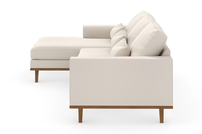 Copenhagen 4-seters Venstrevendt L-formet Divansofa i Stoff - Beige - Møbler - Sofaer - Sofaer med sjeselong - 4 seters sofa med divan
