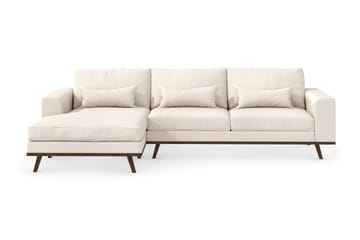 Copenhagen 4-seters Venstrevendt L-formet Divansofa i Stoff - Beige - Møbler - Sofaer - Sofaer med sjeselong - 4 seters sofa med divan