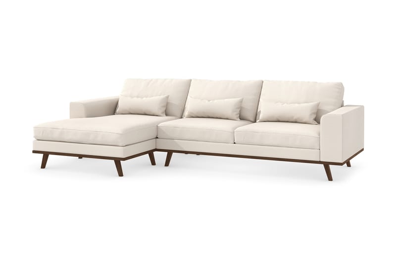 Copenhagen 4-seters Venstrevendt L-formet Divansofa i Stoff - Beige - Møbler - Sofaer - Sofaer med sjeselong - 4 seters sofa med divan