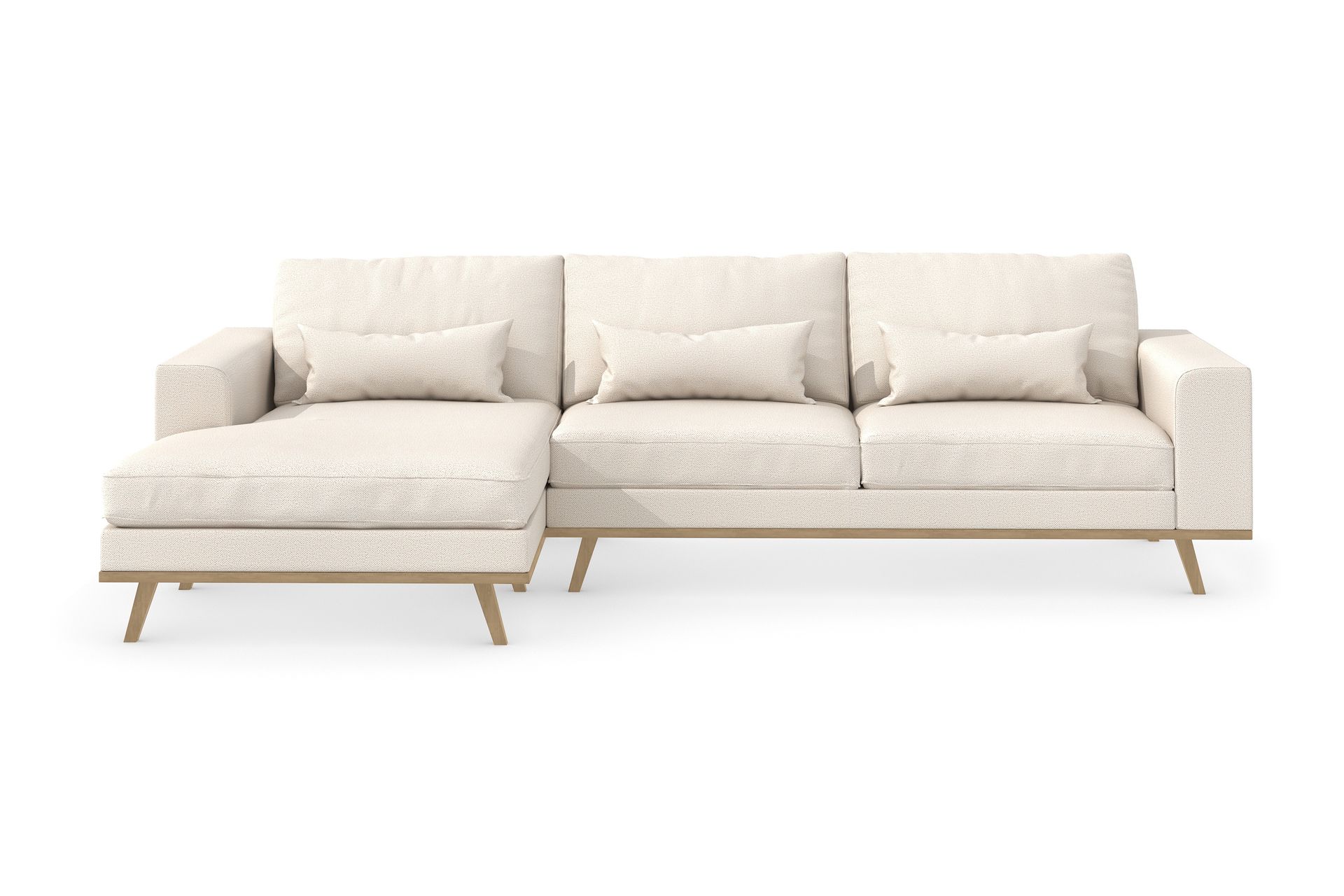 Copenhagen 4-seters Venstrevendt L-formet Divansofa i Stoff - Beige - Møbler - Sofaer - Sofaer med sjeselong - 4 seters sofa med divan