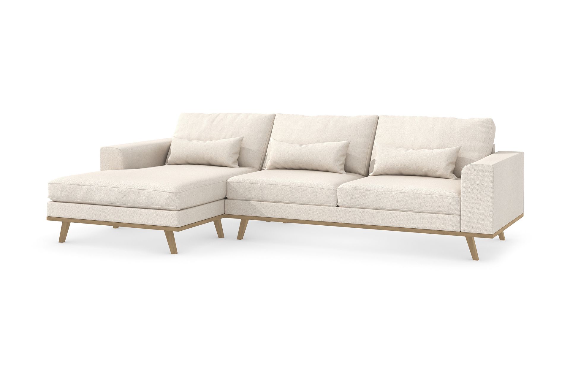 Copenhagen 4-seters Venstrevendt L-formet Divansofa i Stoff - Beige - Møbler - Sofaer - Sofaer med sjeselong - 4 seters sofa med divan